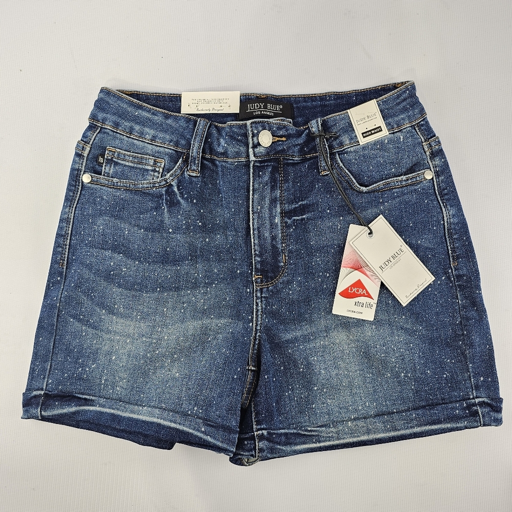 Judy Blue Spattered High Waist Jean Shorts M